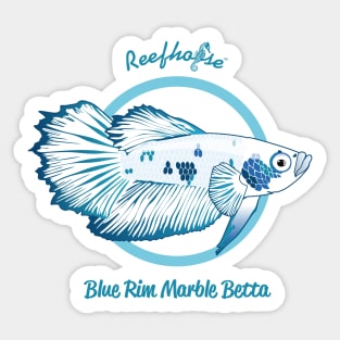 Blue Rim Marble Betta Sticker